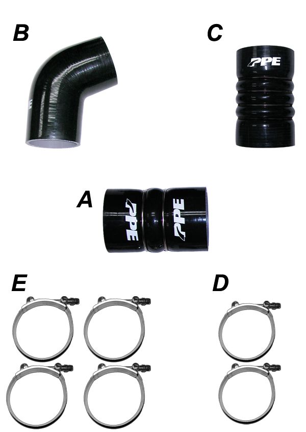 PPE Diesel 115910610 LBZ/LMM 06-10 Silicone Hose And Clamp Kit Black PPE Diesel