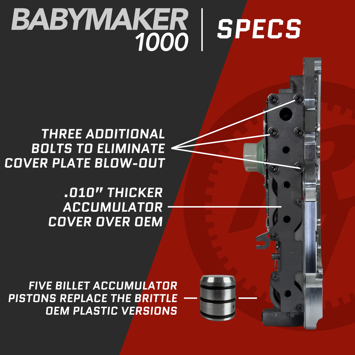 Randy's Transmissions 68RFE High Performance Valve Body 2007.5-2018, aka “BabyMaker 1000”
