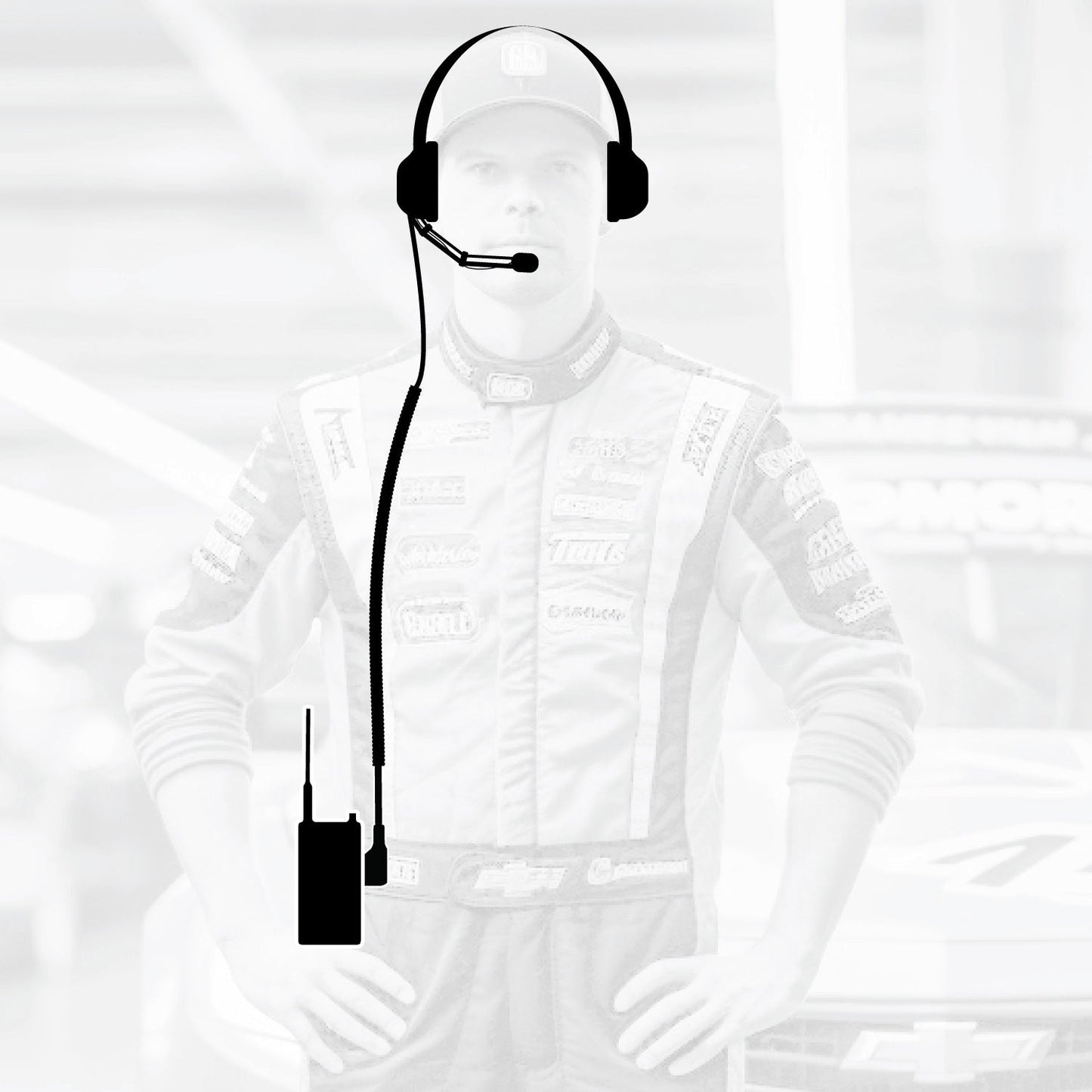 Rugged Radios CREW-RDH-U-HV Crew Chief - H42 Spotter Headset and Rugged Handheld Radio Package - Single Radio / RDH Digital UHF Radio / Safety Yellow