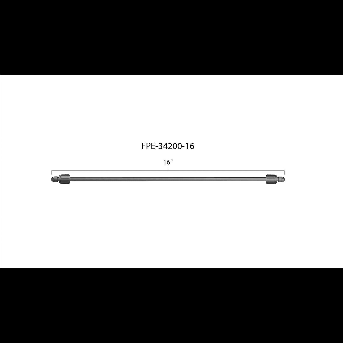 Fleece Performance FPE-34200-16 16 Inch High Pressure Fuel Line 8mm x 3.5mm Line M14 x 1.5 Nuts Fleece Performance