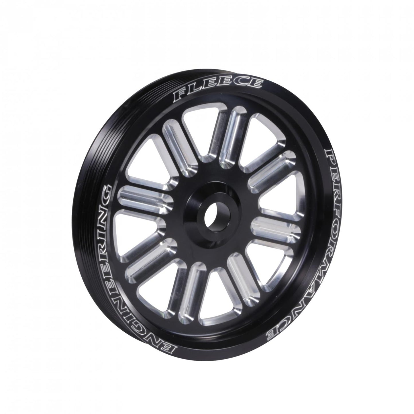 Fleece Performance FPE-34211-BLK-SPK Spoke Design Cummins Dual Pump Pulley Fleece Black Performance