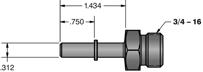 Fleece Performance FPE-34552-A  5/16 Inch Quick Connect to 3/4 Inch-16 O-ring (-8 AN) Fleece Performance