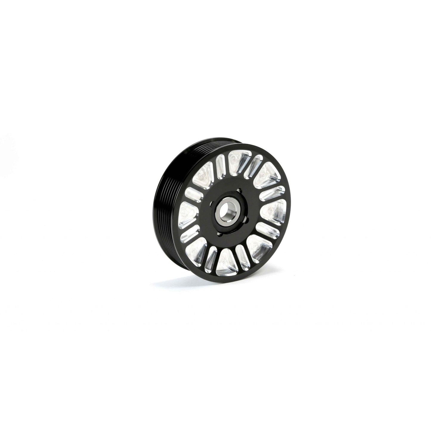 Fleece Performance FPE-34657-BLK-SPK 2003-2018 Cummins Upper Fan Pulley Idler Black Finish Contract Cut Fleece Performance
