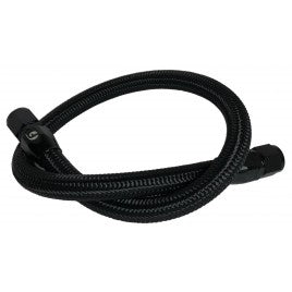 Fleece Performance FPE-CLNTBYPS-HS-CRVP-BLK 34.5 Inch Common Rail/VP44 Cummins Coolant Bypass Hose Black Nylon Braided Fleece Performance