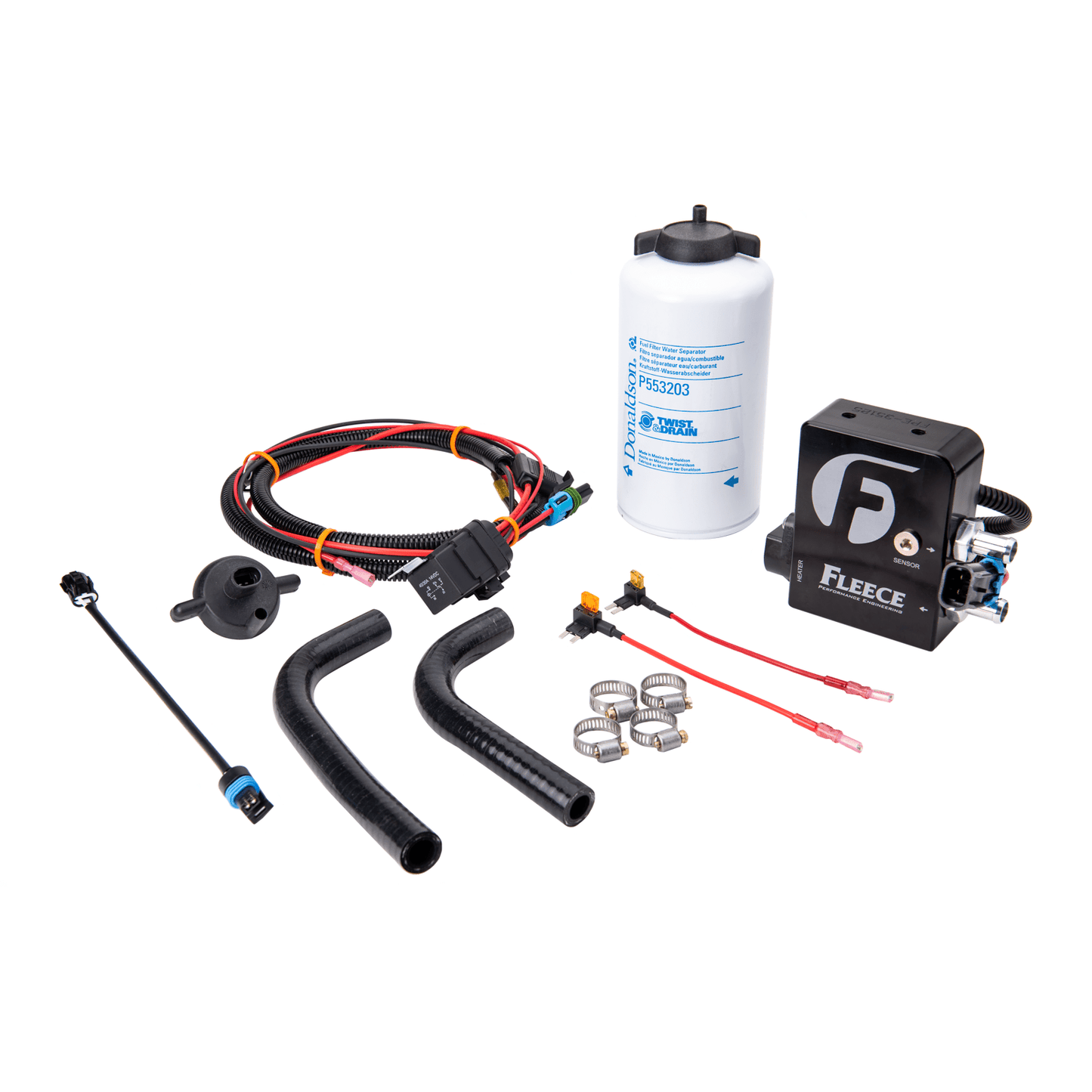Fleece Performance FPE-DMAX-HFFBA-1116 Auxiliary Heated Fuel Filter Kit for 2011-2016 LML Duramax