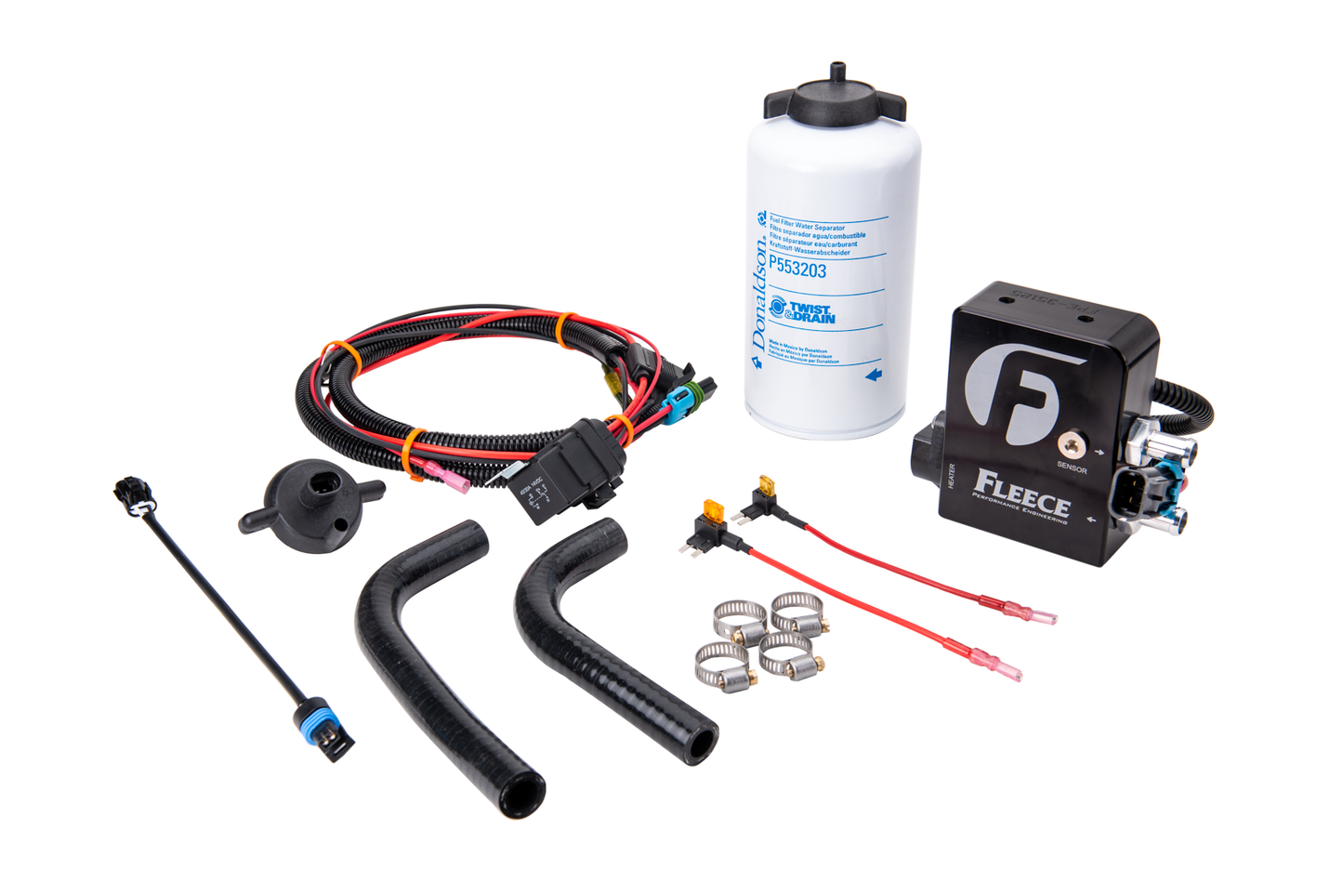 Fleece Performance FPE-DMAX-HFFBA-1116 Auxiliary Heated Fuel Filter Kit for 2011-2016 LML Duramax