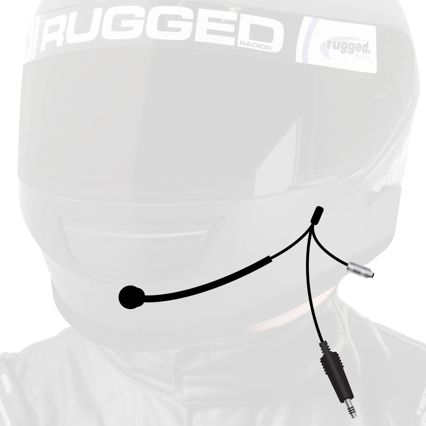 Rugged Radios HK-IF 4C IMSA Wired Straight Cord Helmet Kit with Mic and 3.5mm Jack