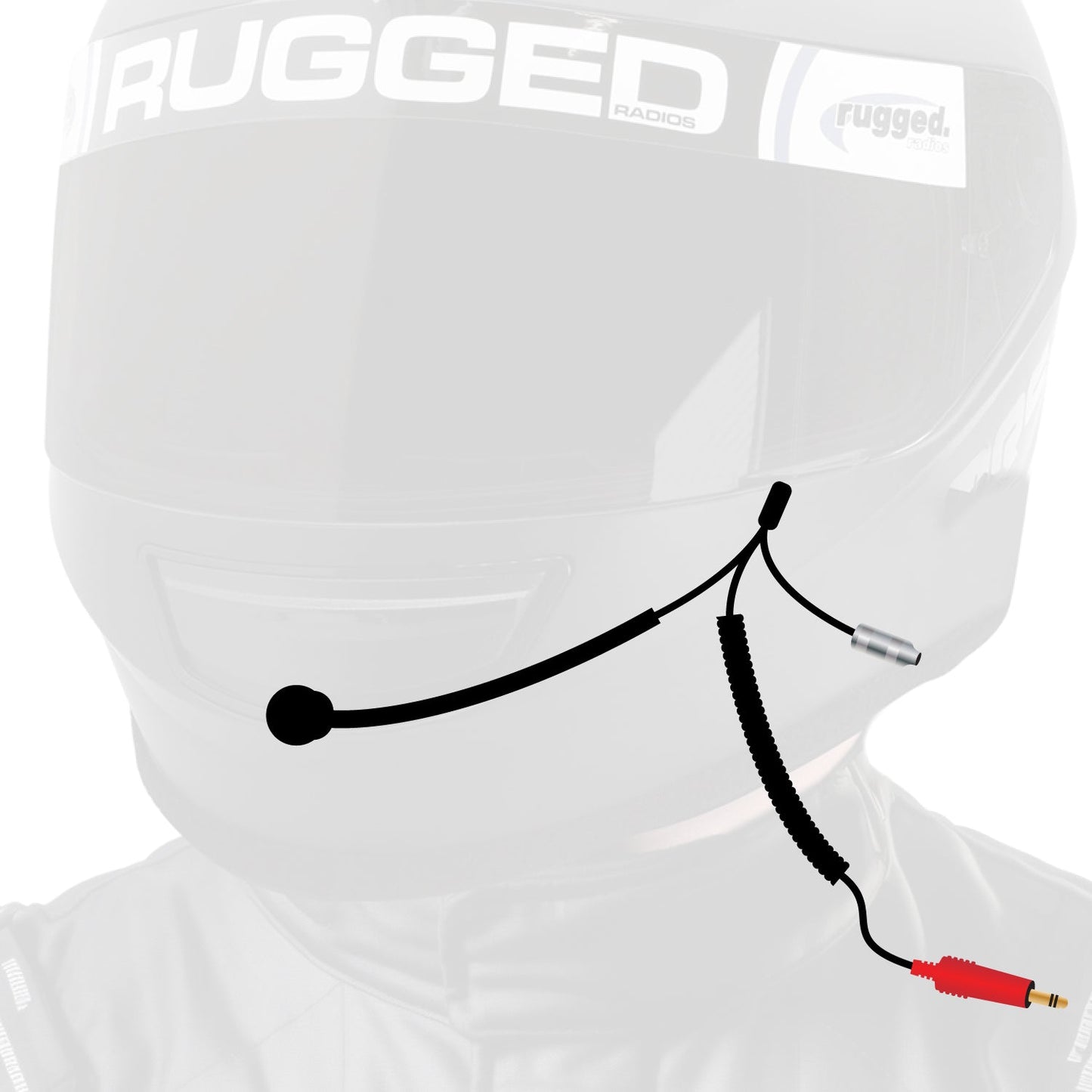 Rugged Radios HK-NFC 3C NASCAR Wired Coil Cord Helmet Kit with Mic and 3.5mm Jack