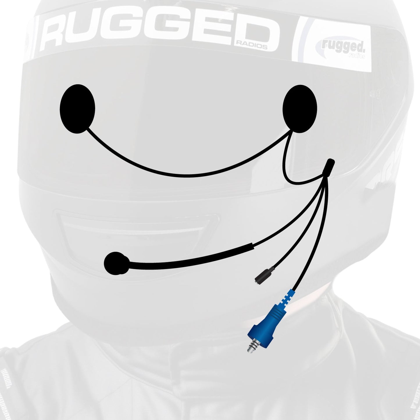 Rugged Radios HK-OFSP-3.5-AA RUGGED Wired Helmet Kit with Alpha Audio Speakers Mic and 3.5mm Jack