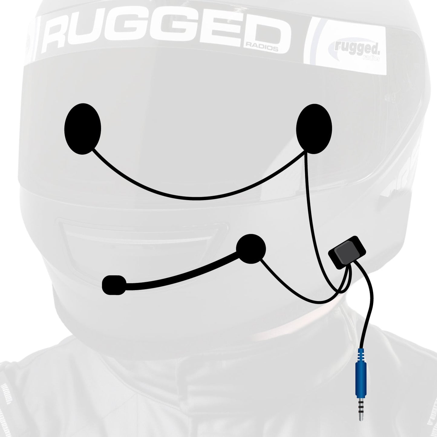 Rugged Radios HK-SPORT SUPER SPORT Wired Helmet Kit with Alpha Audio Speakers and Mic