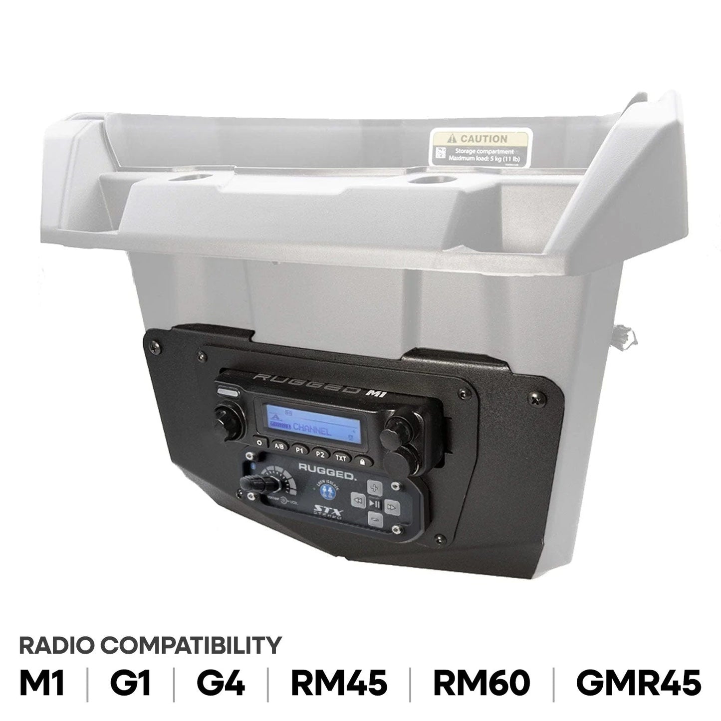 Rugged Radios MT-MAVERICK-MM-RS Can-Am Commander and Maverick - Glove Box Multi-Mount Kit for Rugged UTV Radios and Intercoms - Rugged M1/G1/G4/RM45/RM60/GMR45 with Switch Holes
