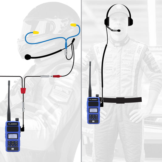 Rugged Radios NASCAR-R1 NASCAR Driver and Crew Chief Racing Kit with R1 Radios