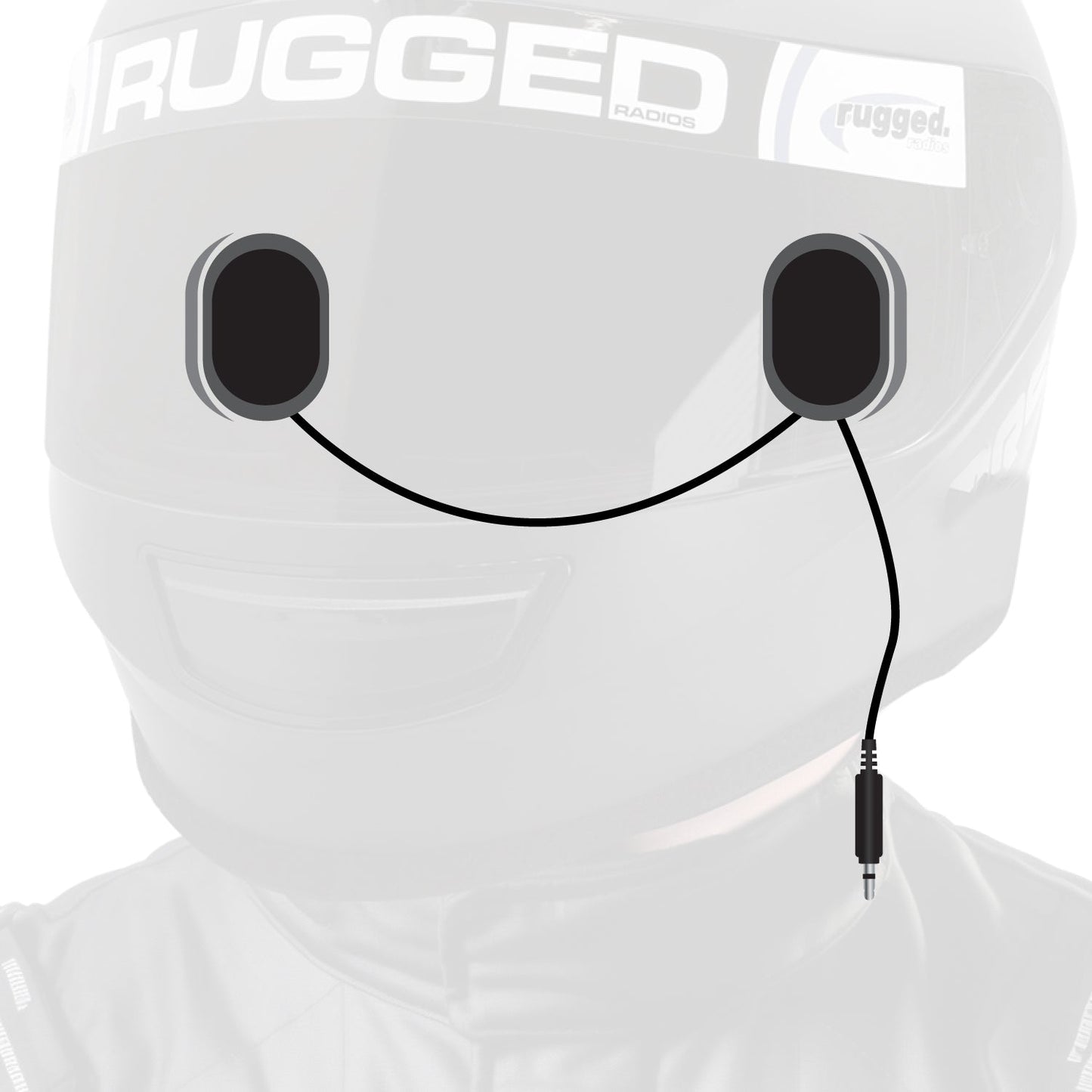 Rugged Radios PRO-POD Alpha Audio Speaker Pods - Velcro Mounting and Gel Ear Pods - Stereo & Mono 3.5mm