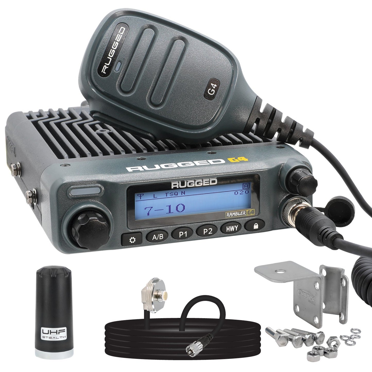 Rugged Radios RKL-G4 Radio Kit Lite - Rambler G4 GMRS Band Mobile Radio with Stealth Antenna