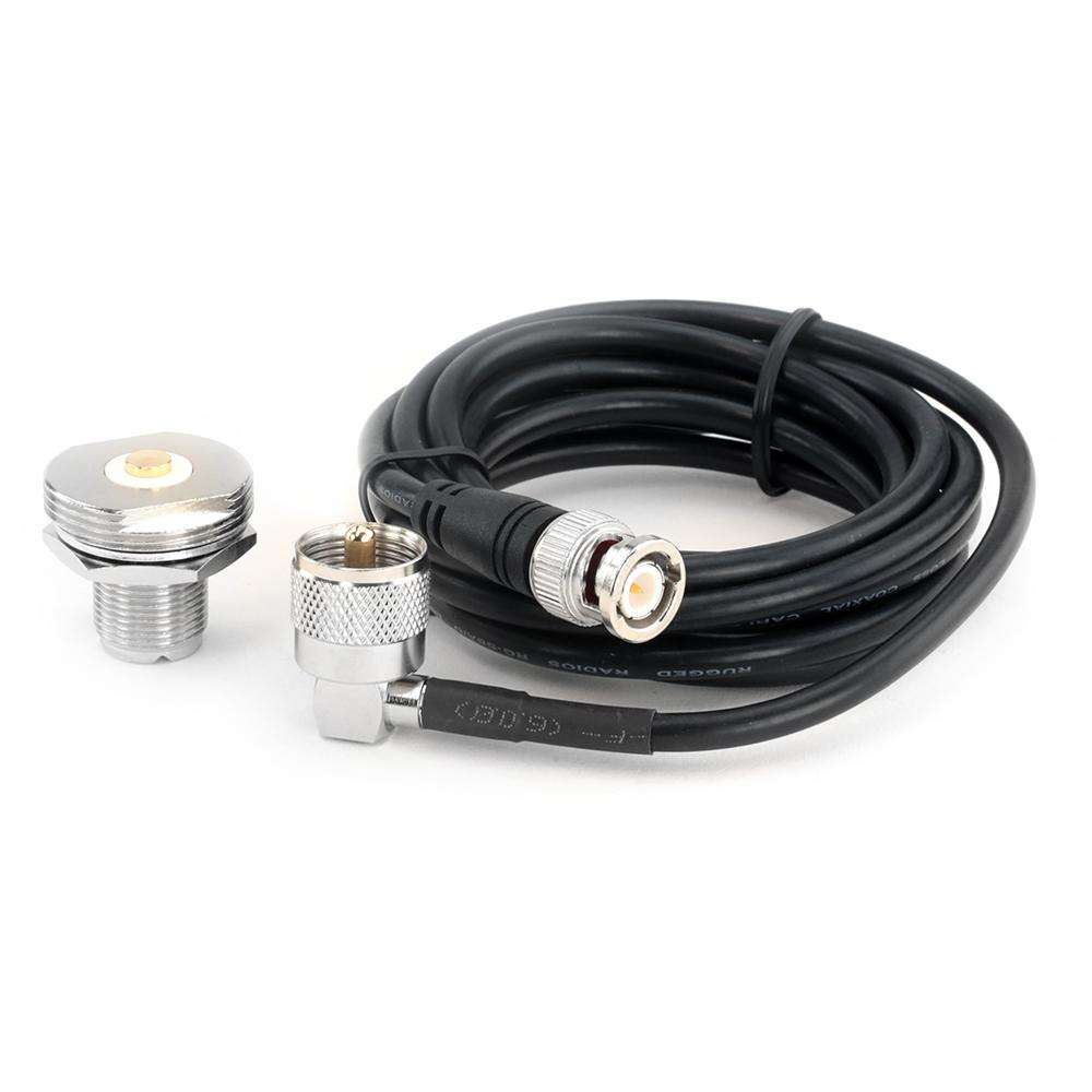 Rugged Radios NMO-RACE-BNC 7 Ft Antenna Coax Cable Kit with BNC Connector for handheld radios - by Rugged Radios