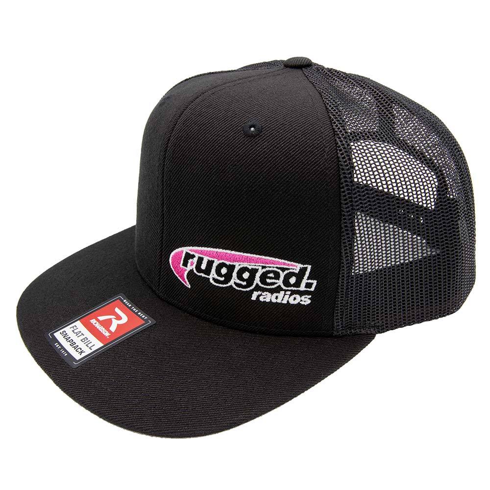 Rugged Radios HAT-S2-FB-BLK/PINK Rugged Radios PINK Flat Bill Snapback Hat - Black