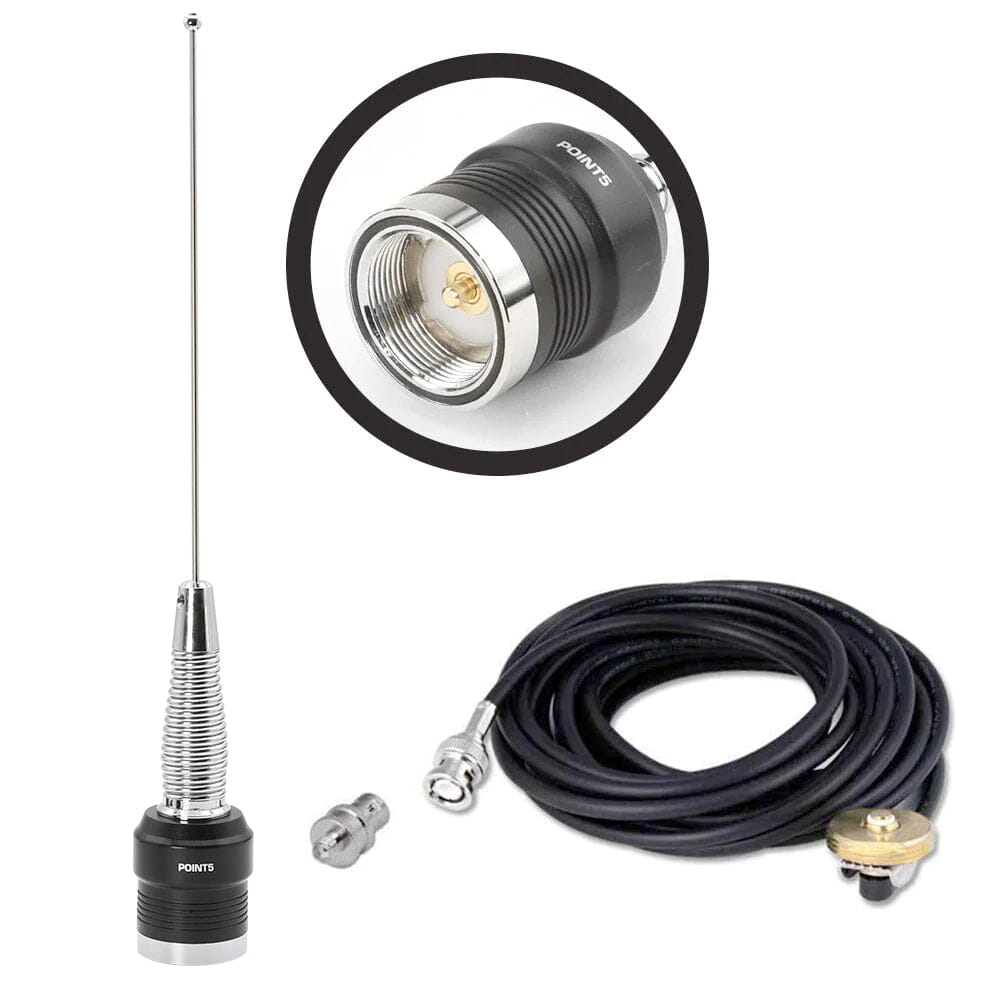 Rugged Radios EXT-ANT-KIT-UHF-ICOM UHF External Antenna Kit for Handheld Radios (UHF 450 - 470 MHz) - Icom BNC Adapter