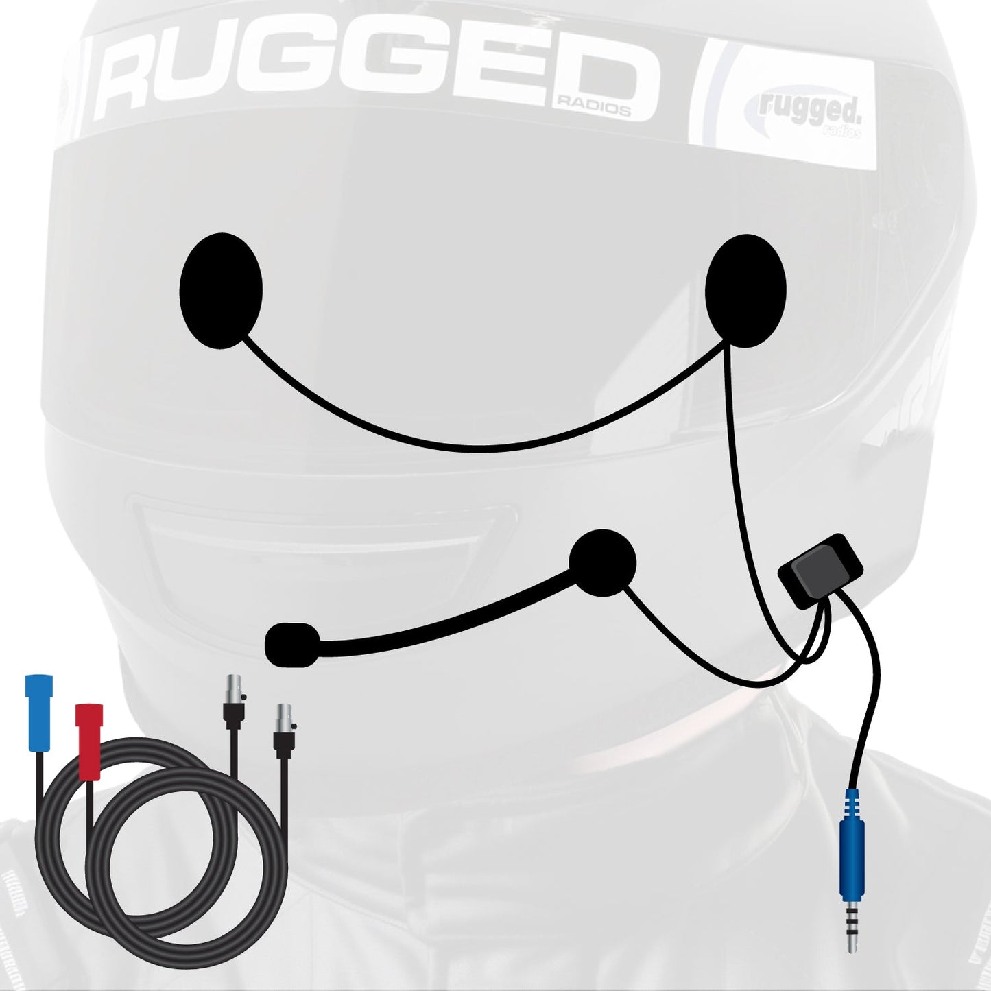 Rugged Radios 2P-SPORT-HK SUPER SPORT Wired Helmet and Cable Kit with Alpha Audio Speakers and Mic
