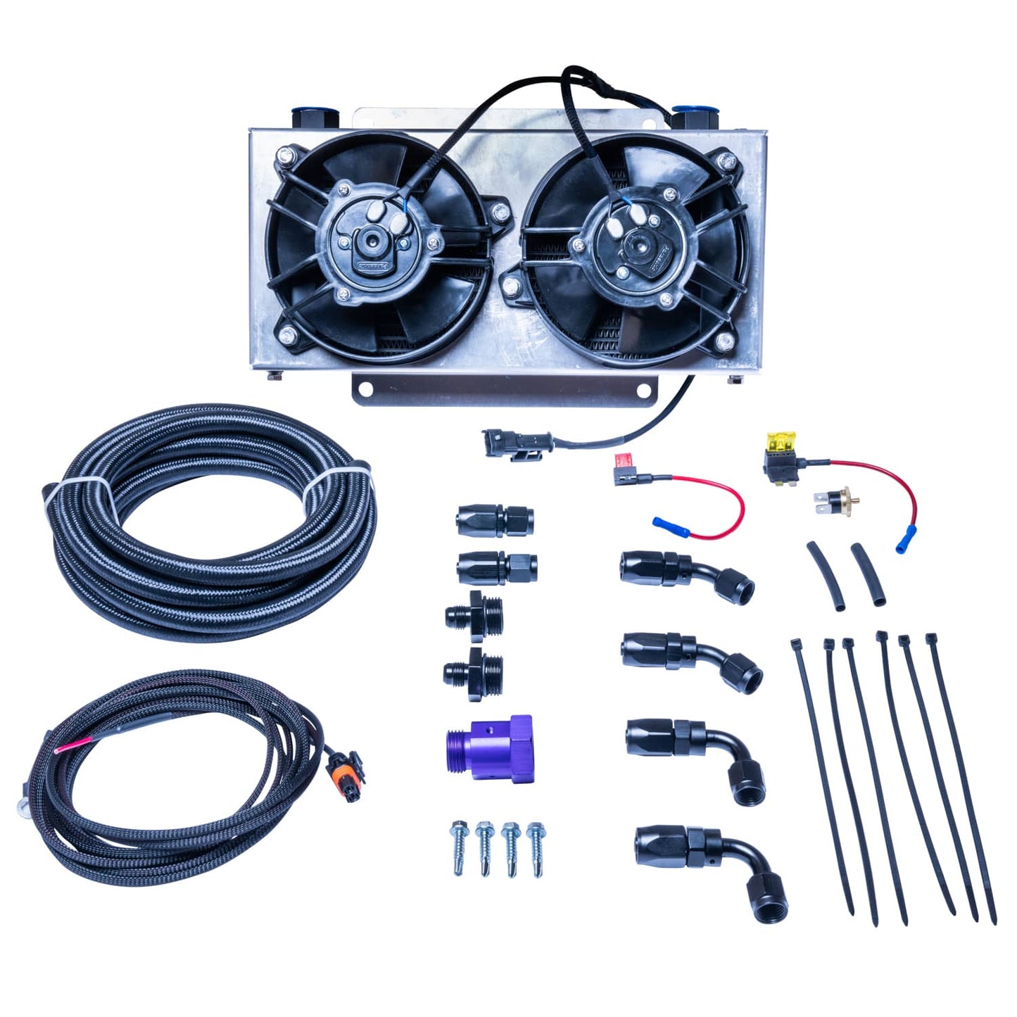 ATS Diesel 310-903-3000 Universal Transmission Cooler Kit, 19 Row w/ Dual Fan 3/8 Inch Lines Diesel Performance