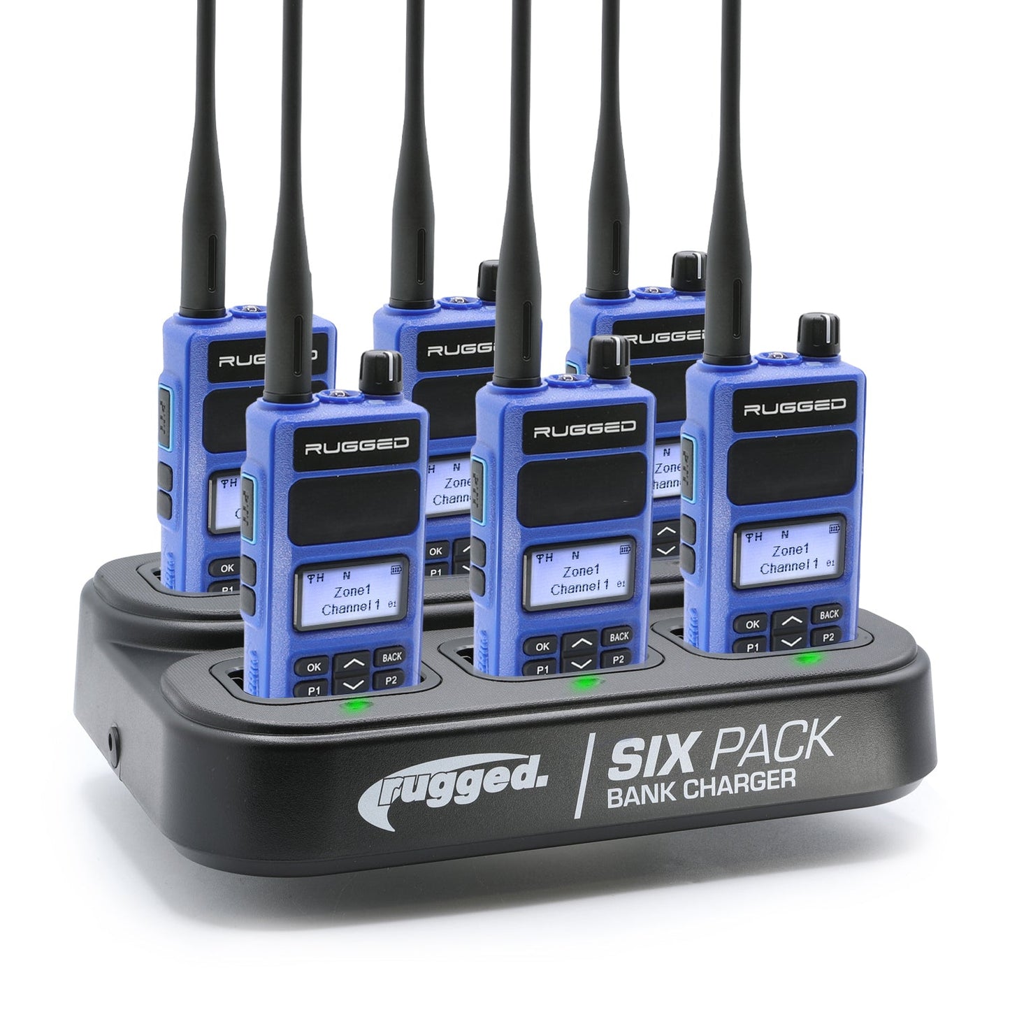 Rugged Radios 6PACK-KIT-RDHX 6 PACK - Choose Your Business Band Two Way Handheld Radio - RDH-X - Black