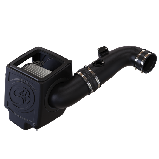 S&B Filters 75-5075-1D Cold Air Intake For 11-16 Chevrolet Silverado GMC Sierra V8-6.6L LML Duramax Dry Extendable White