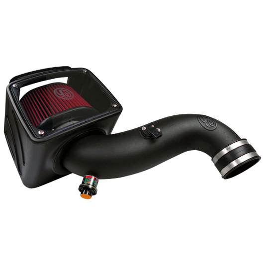 S&B Filters 75-5091 Cold Air Intake For 07-10 Chevrolet Silverado GMC Sierra V8-6.6L LMM Duramax Cotton Cleanable Red