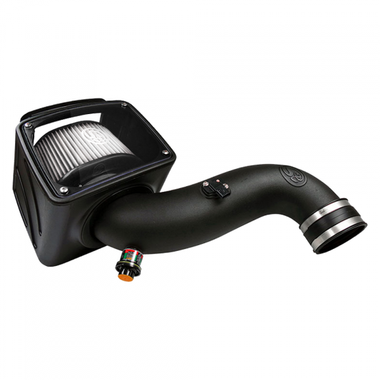 S&B Filters 75-5091D Cold Air Intake For 07-10 Chevrolet Silverado GMC Sierra V8-6.6L LMM Duramax Dry Extendable White
