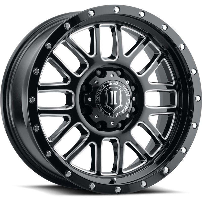 ICON Alloys Alpha Gloss Black/Milled 8x6.5" Wheel - 1220908057GBMW