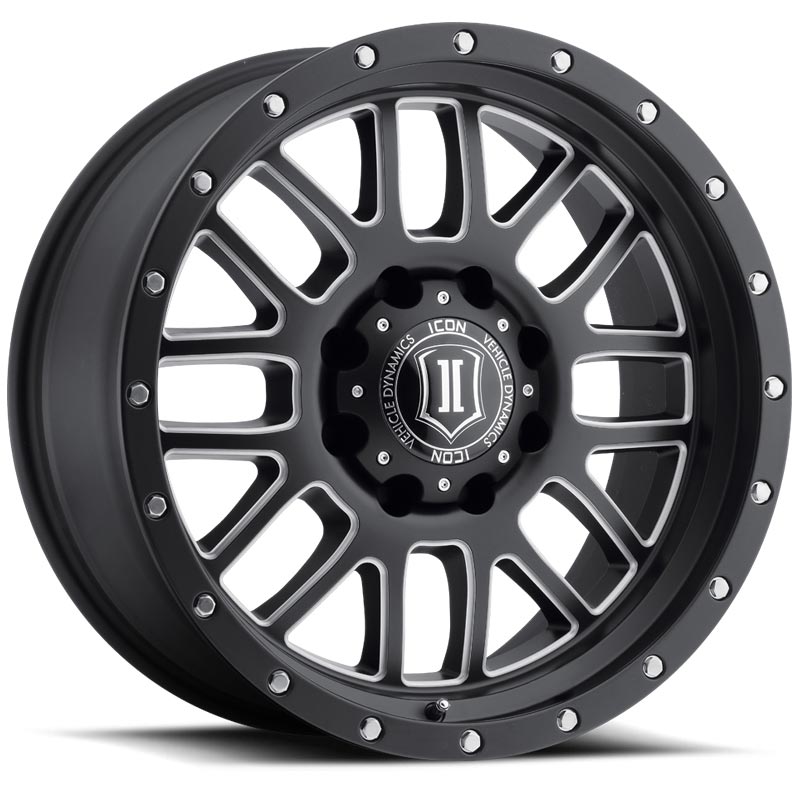 ICON Alloys Alpha Satin Black/Milled 8x6.5" Wheel - 1220908057SBMW