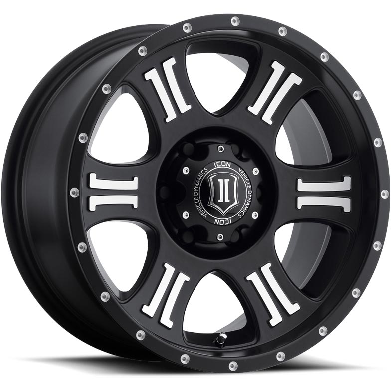 ICON Alloys Shield Satin Black/Machined 6x135 Wheel - 1017856350MB