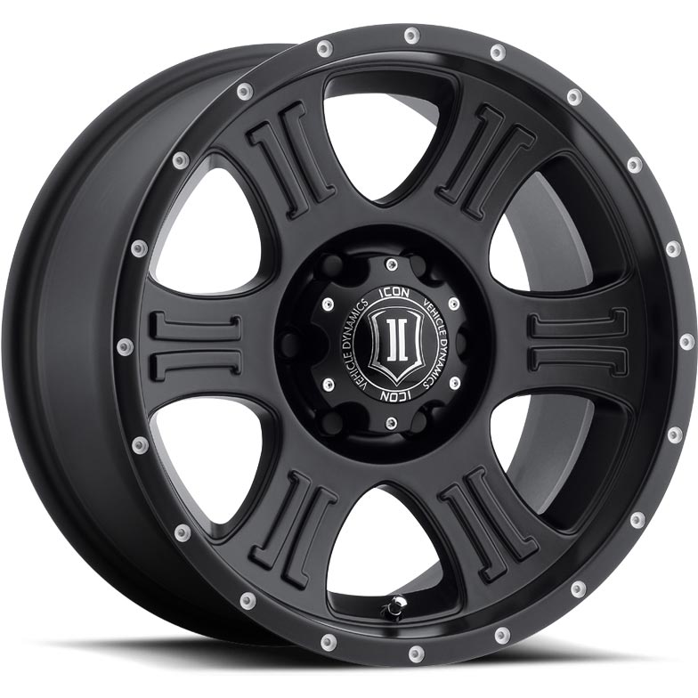 ICON Alloys Shield Satin Black 8x180 Wheel - 1020908955SB