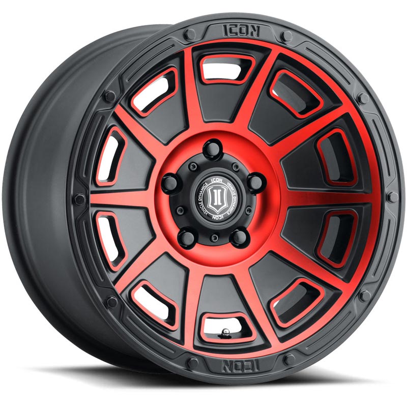 ICON Alloys Victory Satin Black/Red 6x135 Wheel - 3017856350SBRT