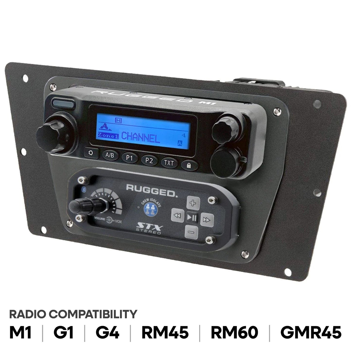 Rugged Radios MT-YXZ-MM-MOTO Yamaha YXZ Multi-Mount - Motorola CM300D and Motorola/Vertex VX2200