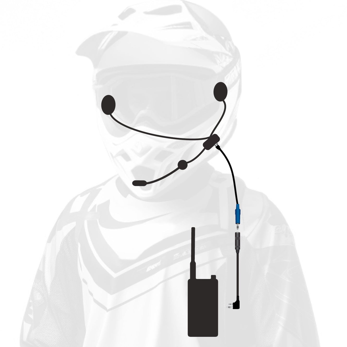 Rugged Radios ENDURO-GMR2 ENDURO Moto Kit -  Includes Helmet Kit and Compact Harness Cable - GMR2 PLUS