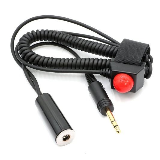 Rugged Radios PTT-VM2-AV General Aviation Pilot Velcro Mount Push to Talk (PTT) Coil Cord