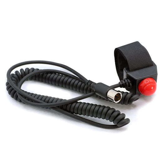Rugged Radios PTT-VM2 Velcro Mount Steering Wheel Push to Talk (PTT) with Coil Cord  for Car Harnesses