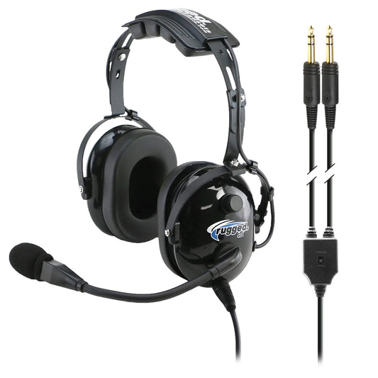 Rugged Radios RA900 Rugged Air RA900 General Aviation Instructor Pilot Headset with PTT
