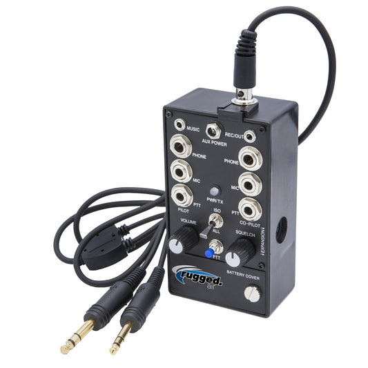 Rugged Radios RRP2EX Rugged Air RRP2EX 2 Place Expandable General Aviation Pilot Intercom