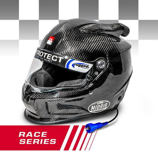 Rugged Radios PYRO-MA-CF-HK-LG Pyrotect RACE Pro Airflow Mid Forced Air 3K Carbon SA2020 Wired OFFROAD - Large