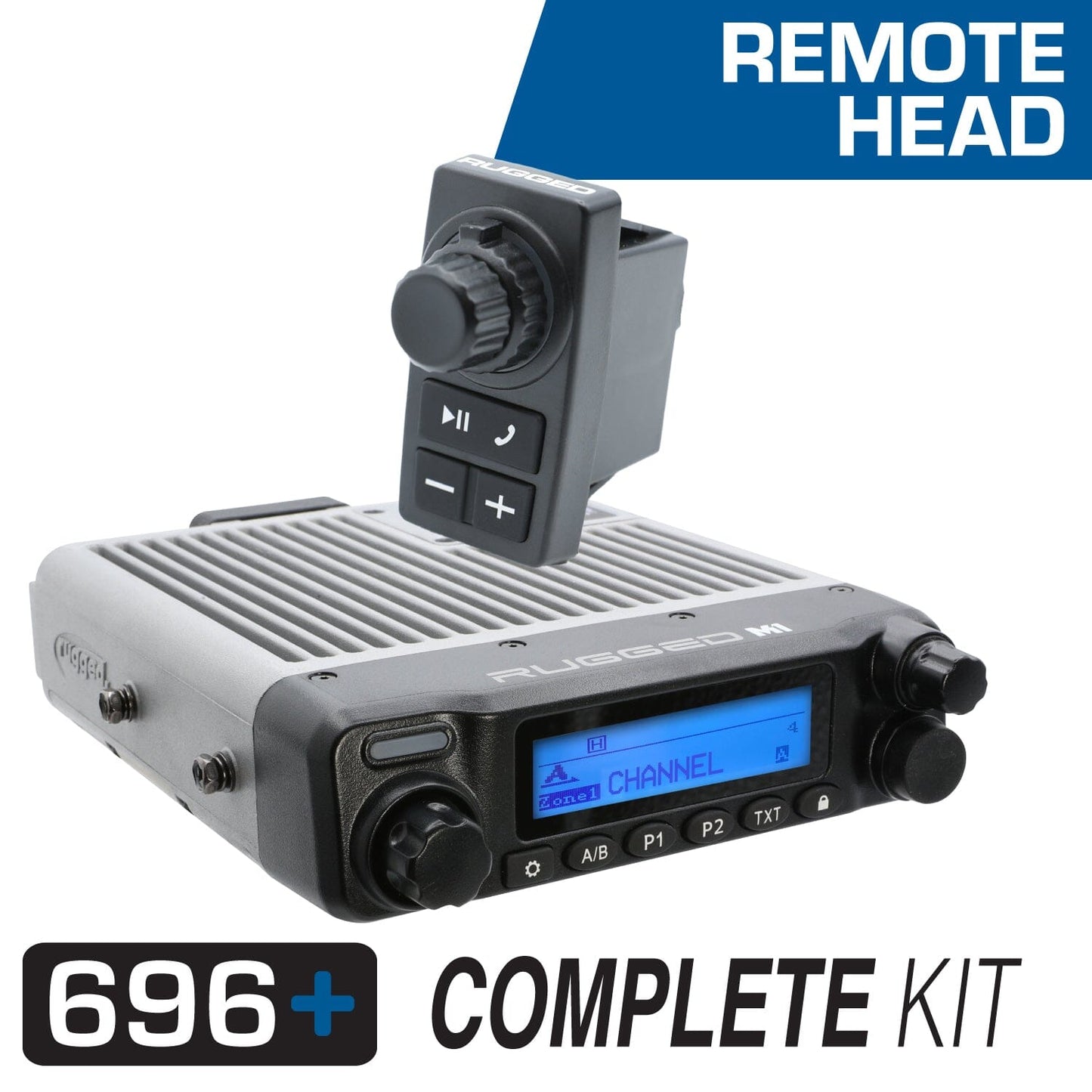 Rugged Radios MCK-696RS-2P-M1 696 PLUS Remote Head Complete Master Communication Kit with Intercom and 2-Way Radio - M1 VHF Business Band