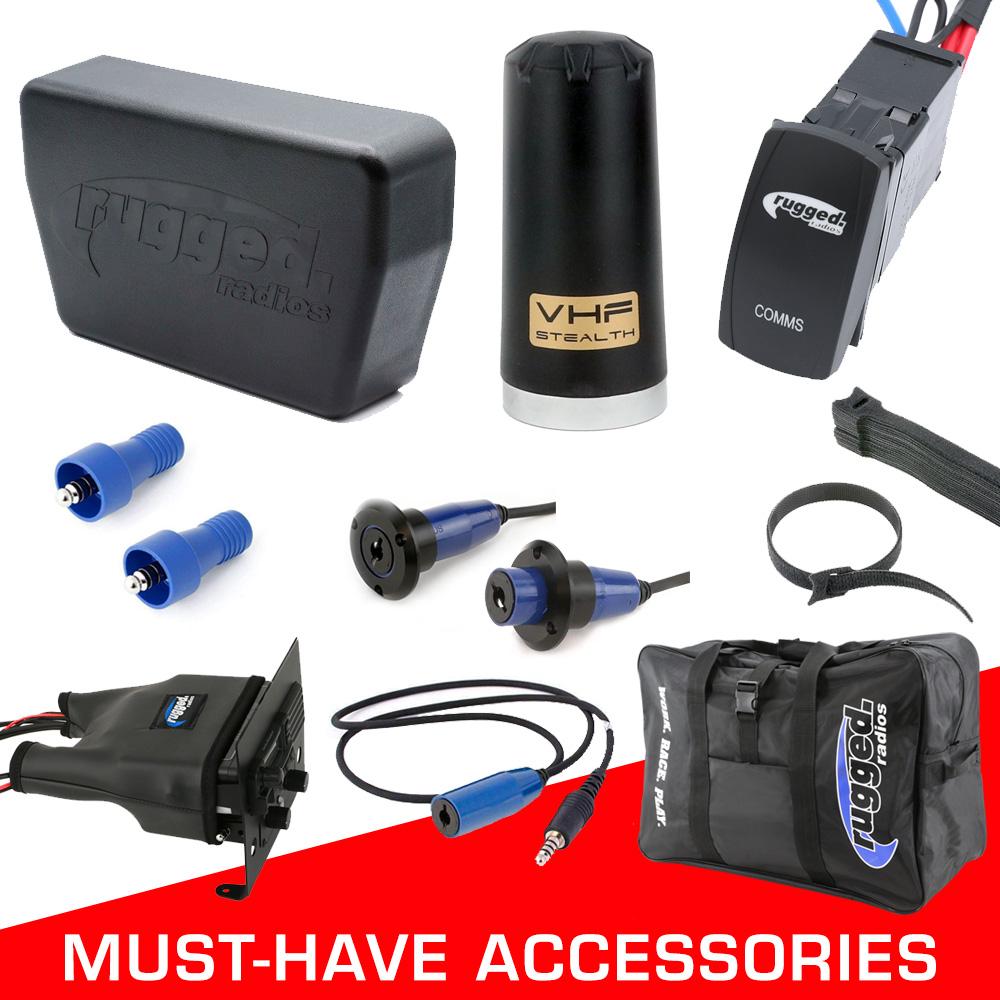 Rugged Radios ALPHA-ACCY-KIT-HK Alpha Accessory Pack For Rugged UTV SXS Intercom Radio Communication Systems - With Intercom Extension Cables (for Helmet Kits)