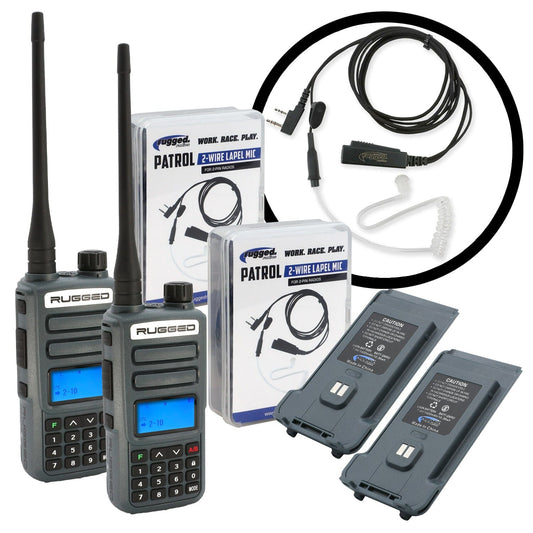 Rugged Radios RUGGED-OUTDOOR-PACK Great Outdoors Pack - Rugged GMR2 PLUS - GMRS and FRS Two Way Handheld Radios with Accessories