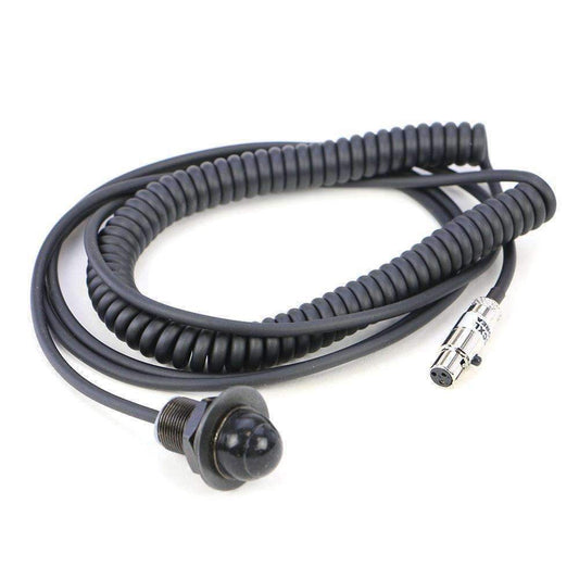 Rugged Radios PTT-HM-CCXL Hole Mount Steering Wheel Push to Talk Cable (PTT) with Coil Cord for Intercoms