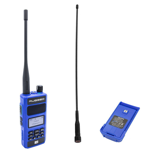 Rugged Radios R1-BUNDLE BUNDLE - Rugged R1 - Handheld Radio with Long Range Antenna and High Capacity Battery