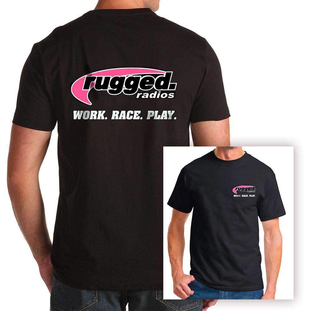 Rugged Radios MS4-BLK/PINK-XXL Rugged Radios CLASSIC PINK T-Shirt - Black - XXL