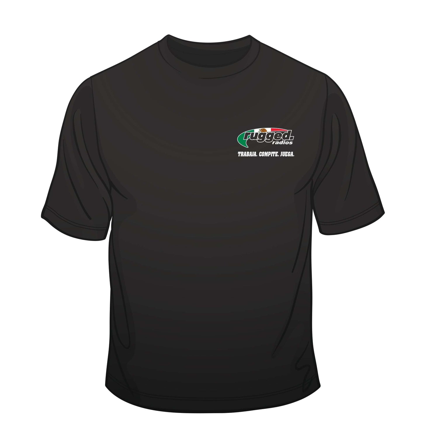 Rugged Radios MS-MXFLAG-XXL Rugged Radios MEXICAN FLAG T-Shirt - Black - XXL
