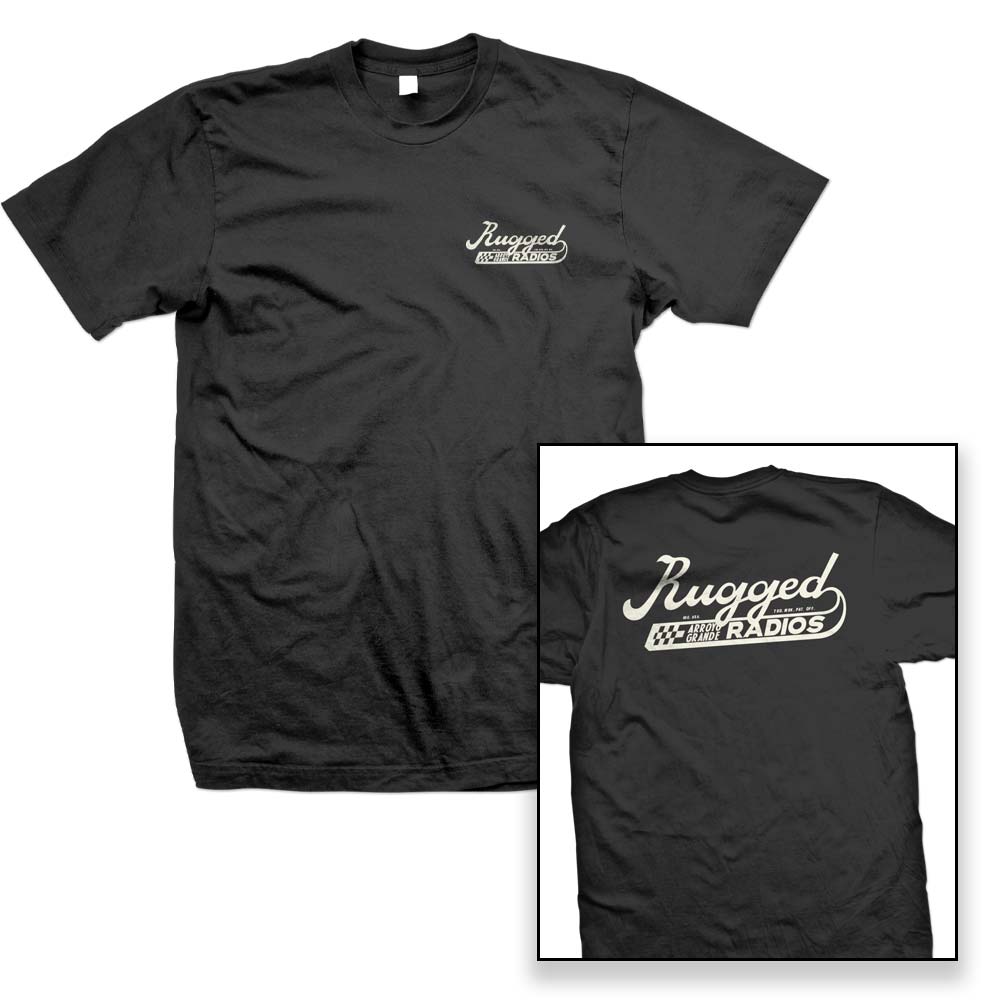 Rugged Radios MS-SCRIPT-BLK-SM Rugged Radios SCRIPT T-Shirt - Black - Small
