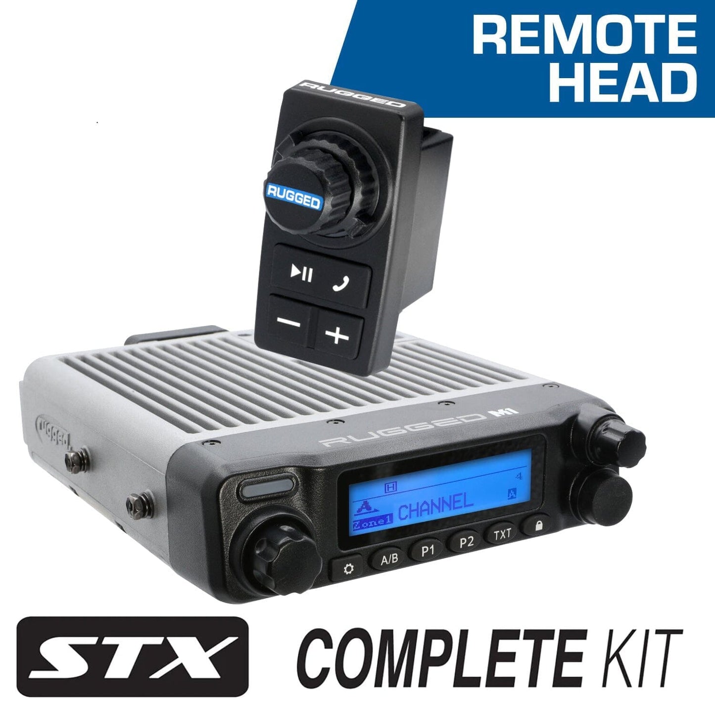 Rugged Radios MCK-STX-RS-2P-M1 STX STEREO Remote Head Complete Master Communication Kit with Intercom and 2-Way Radio - M1 VHF Business Band