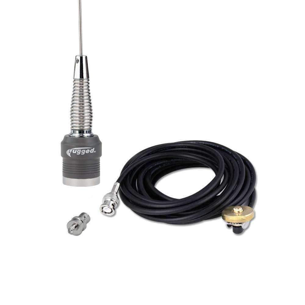 Rugged Radios EXT-ANT-KIT-VHF-5R VHF External Antenna Kit for Handheld Radios (VHF 144 - 174 MHz) - V3 - RH5R - HYT - BlackBox BNC Adapter