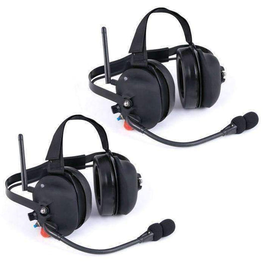 Rugged Radios RW-H30-DT-PTT Wireless Double Talk Dual Headset Intercom System
